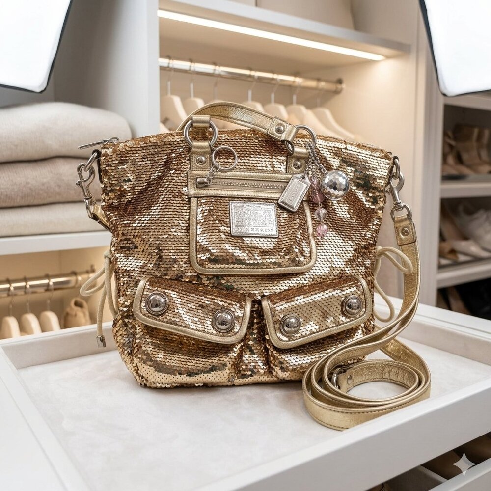 Coach Poppy Spotlight Sequin Handbag